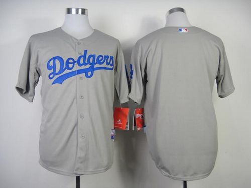 Dodgers Blank Grey w/50th Anniversary Dodger Stadium Patch Stitched MLB Jersey - Click Image to Close